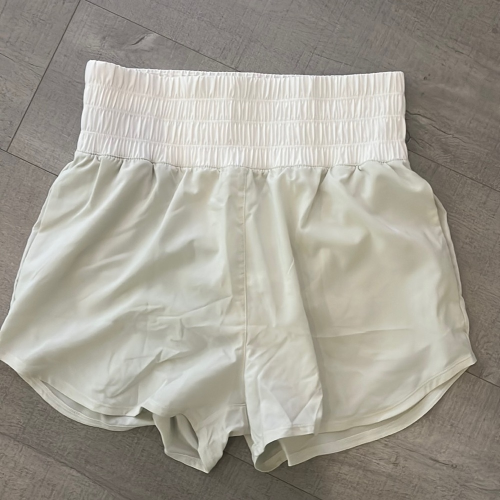 Nike White High-Waist Athletic Shorts